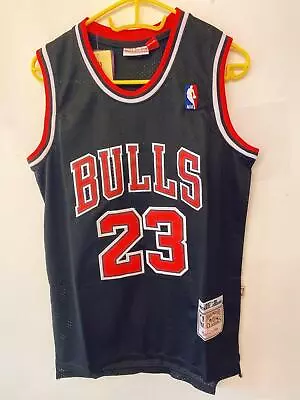 Basketball Jersey T Shirt Chicago Bulls Michael Jordan 23 NBA Black White Red • £21.99