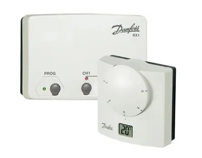 Danfoss Ret B-rf Wireless Room Thermostat Plus Rx1 Single Channel Receiver • £99.99