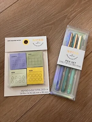Noted By Post-it: Mini Square Notes Hydrate Habit Move Mood  /Felt Tip Pen • $9.99