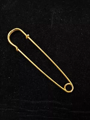 Vintage Safety Pin Charm Holder Kilt Pin Gold Tone • $6.99