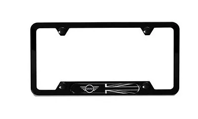 OEM Mini Cooper Matte Black License Plate Frame Black Jack Wings 51805A5CFB4 • $35.34