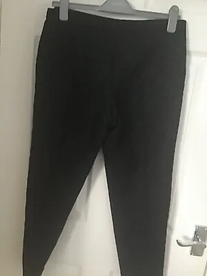 Great Plains Black Jacquard Print Ankle Grazer Trousers - Size 10 • £6