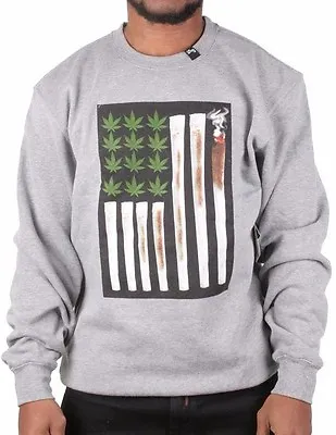 L-R-G LRG Heather Grey Joint Chiefs Of Staff Crewneck Sweatshirt Weed Marijuana • $33.75