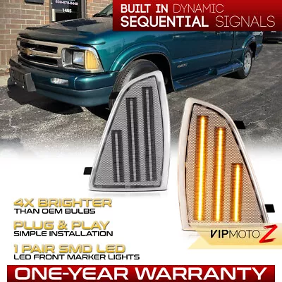 Chrome LED Sequential Turn Signal Lamps Corner Lights For 1994-1997 S10 Blazer • $57.95