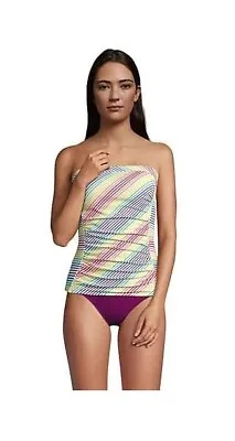 NWT Lands' End Women's Removable Strap Bandeau Tankini Top Size 14 $80 FLI165 • $29.74