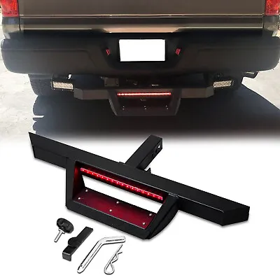 FOR 2  Receiver Bumper Trailer Tow Hitch Step Bar Guard W/ LED Light & Pin Clip • $65.88