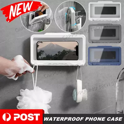 Universal Waterproof Phone Case Bathroom Shower Phone Holder Box Wall Mounted AU • $11.95
