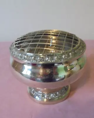 Large Retro Ianthe Silver Plate Flower Arrangers Rose Bowl  Double Level Insert • £3.99