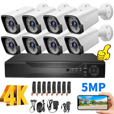 8CH 5MP 4K Security Camera System Kit Lite DVR Outdoor Home Remote View IP66 US • $175.99