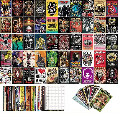 $17.99 • Buy 70PCS Vintage Rock Posters Wall Collage Kit Music Concert Aesthetic Wall Decor 