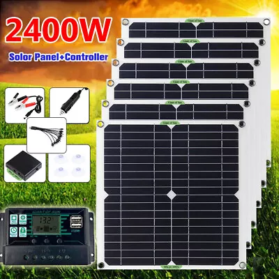 2400W Solar Panel Watt Monocrystalline PV Power 12V For Home RV Marine Car Kits • $52.19