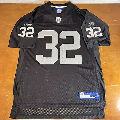 Oakland Raiders Jersey Mens Large Black #32 Marcus Allen Reebok NFL Football • $84.96