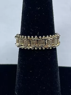 Imperial Gold IG 14K Yellow & Rose Gold Flexible Mesh Riccio Chain Ring Size 6.5 • $294.95