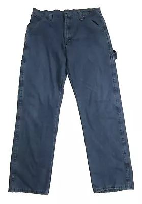 Wrangler Men's Size 32x32 Fleece Lined Carpenter Blue Denim Jeans Pants  • $27.95