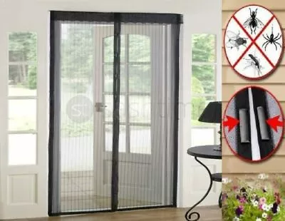 Magic Curtain Door Mesh - Magnetic Hands Free Fly Mosquito Bug Insect Screen • £6.79