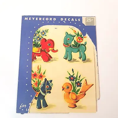 Vintage Meyercord Water Decals Partial Sticker Pack Damaged Open Packaging Used • $11.17