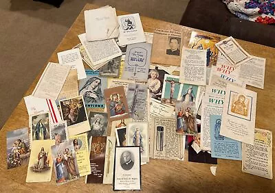 Vintage Lot Of Catholic Religious Prayer Holy Cards Pamphlets • $10.25