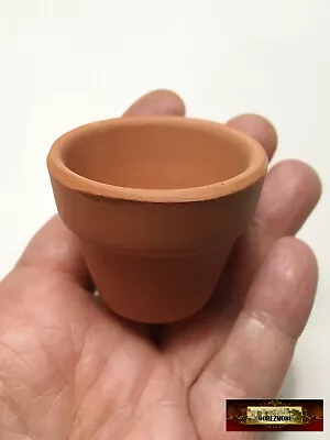 M00735-FS MOREZMORE Miniature Flower Clay Pot 45x40mm Terracotta Dollhouse • $7.52