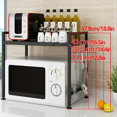 Microwave Oven Rack Expandable Microwave Stand Countertop Kitchen Organizer US • $25.65