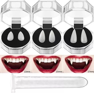 Vampire Teeth Fangs - Halloween Fake Teeth Realistic Vampire Fangs Vampire Costu • $8.38