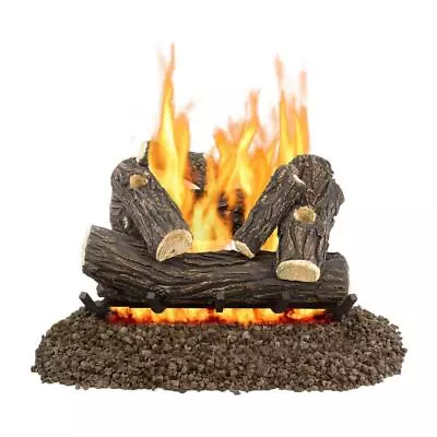 Pleasant Hearth 24  Vented Gas Log Set W/Connection Kit + Log Grate +Vermiculite • $237.23