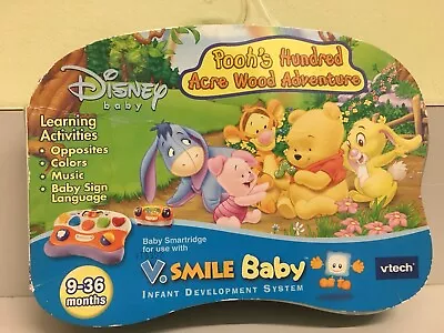 NEW Vtech Disney V.SMILE BABY POOH'S Hundred Acre Wood Cartridge NIP Learning  • $11.99