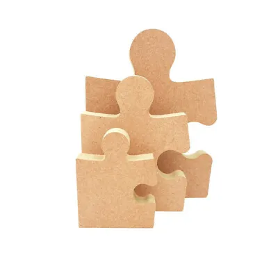 Freestanding Puzzle Piece Shape MDF Wooden Craft Blank 18mm Gift Jigsaw Part Diy • £2.60