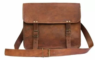 HANDMADE Genuine Brown Leather Vintage Retro Unisex Laptop I Pad MESSENGER BAG • $42