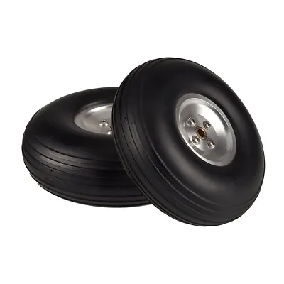 1 Pair Of 4 /101.6m RC Airplane PU Wheel With Dia-Casting Aluminum Hub • $27.99