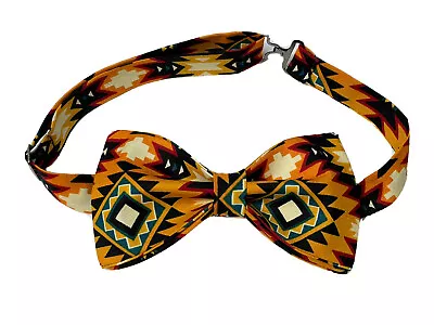 Custom Mens Aztec Western Print Bow Tie Pre-tied Adjustable Handmade Bowtie • $10.86