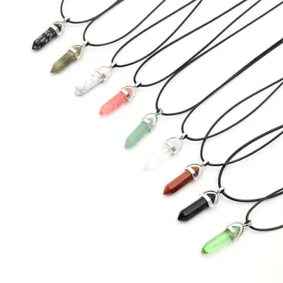 £3.49 • Buy Crystal Pendant Necklace Up To 30% Off Healing Crystal Pendant Point - FAST P&P