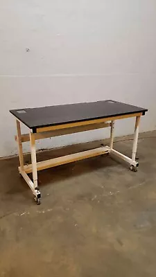 5' Rolling Lab Table Desk Epoxy Top (SKU: 3458AA) • $715