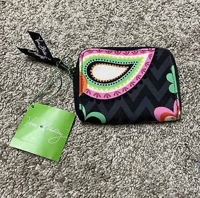 Designer Vera Bradley Multicolored Ziggy Zinnia Zip-Around ID Case NWT • $8.99