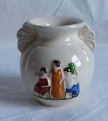 Vintage Mini Porcelain Vase - Made In Japan - 3  Tall X 2.75  Wide Greek Scene • $9.77