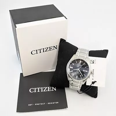 Citizen Eco-Drive AW1248-80E Men's 42mm Titanium Black Dial Date Watch NWT • $149.99