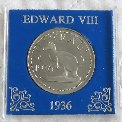 AUSTRALIA 1936 EDWARD VIII PROOF PATTERN MILLED EDGE CROWN - Cased • £25.95