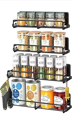 4Pack Magnetic Spice Rack Seasoning Organizers Refrigerator Shelf Fridge Storage • £15.99