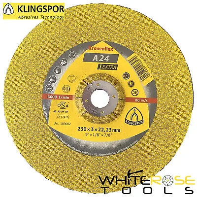 Klingspor Cutting Slitting Disc 230mm X 3mm Thin Cut Off Wheel Metal A24 Extra • £8.25