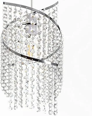 New Modern Ceiling Chandelier Pendant Light Lamp Shade Acrylic & K9 Crystal Drop • £17.99