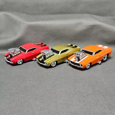 3 Muscle Machines ‘69 Chevrolet Camaro Z/28 W/Blower; Red Gold Orange LOOSE • $18