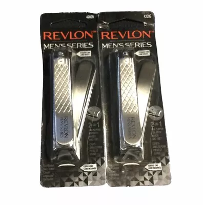 2pk Revlon Men’s Series Dual Ended Nail Clipper Curved End #42099 • $15.99