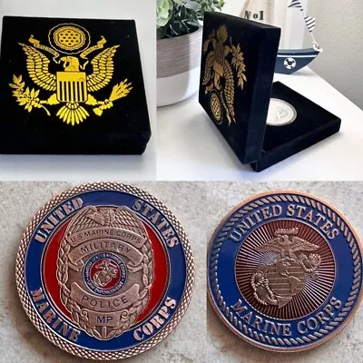 US MARINE CORPS MILITARY POLICE (COPPER) Challenge Coin With Velvet Case • $19.99