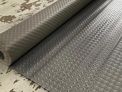 £20 • Buy Checker - Plate Pvc Rubber Graphite Flooring Matting 2m Wide X 2.5mm Thick 