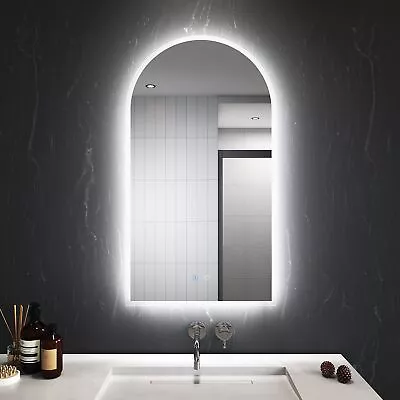 Arched LED Mirror Bathroom Vanity Wall Mounted Smart Touch Mirrors 900x50mm • $129