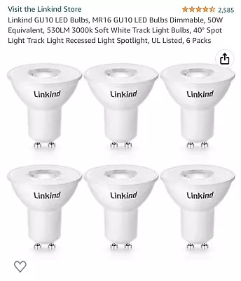 Linkind 6pk GU10 LED Softwhite/ Dimmable • $10