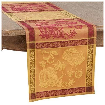 $33.76 • Buy Orange Fall Colors Thanksgiving Holiday Jacquard Design Thanksgiving Table Runne