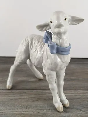 Lladro - 1997 Daisa Hand Made In Spain - Baby Boy Lamb Blue Bow Figurine • $78.99