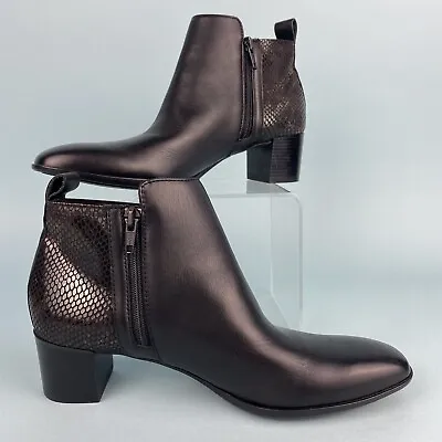 Munro Size 8 S Narrow Leather Black Snake Alix Leather Boot Bootie Shoes R:$200. • $59.99