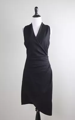 NICOLE MILLER COLLECTION NWT $355 Solid Black Ponte Stretch Dress Size Small • $44.99