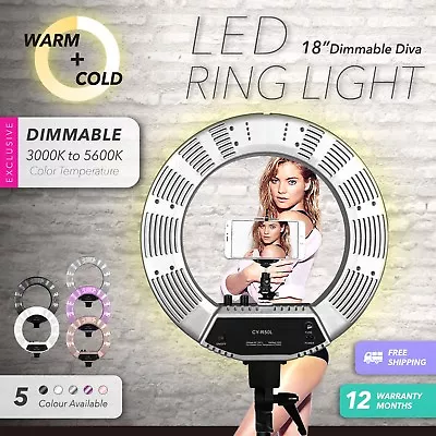 19” 5600K Dimmable Diva LED Ring Light Diffuser Stand Make Up Studio Mirror Mel • $149